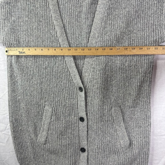Free People Cardigan Womens Small Alpaca Blend Gray Knit Metal Buttons Oversized - Picture 3 of 9